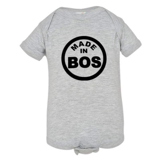 PleaseMeTees™ Baby From Born Made In Boston MA Strong Logo Label Jumpsuit