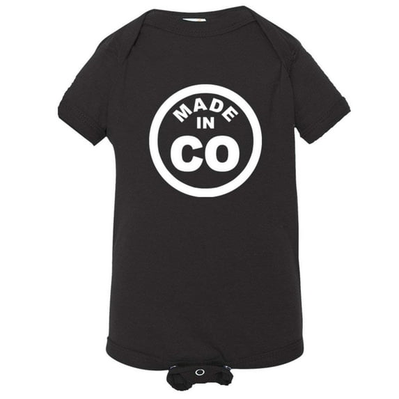 PleaseMeTees™ Baby From Born Made In Colorado CO Logo Label HQ Jumpsuit