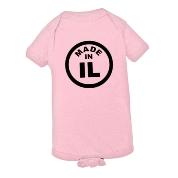 PleaseMeTees™ Baby From Born Made In Illinois IL Logo Label Chi Jumpsuit