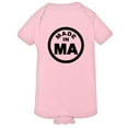 thumbnail image 1 of PleaseMeTees™ Baby From Born Made In Massachusetts MA Logo Label Jumpsuit, 1 of 1