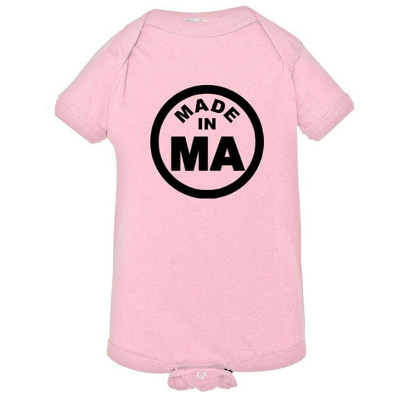PleaseMeTees™ Baby From Born Made In Massachusetts MA Logo Label Jumpsuit