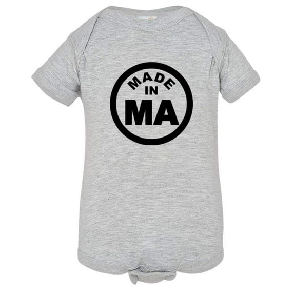PleaseMeTees™ Baby From Born Made In Massachusetts MA Logo Label Jumpsuit
