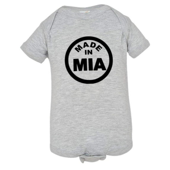 PleaseMeTees™ Baby From Born Made In Miami FL Florida Logo Label Jumpsuit