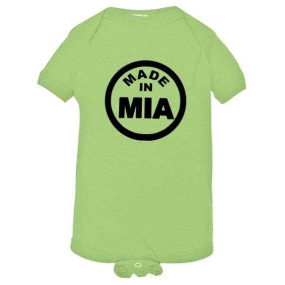 PleaseMeTees™ Baby From Born Made In Miami FL Florida Logo Label Onsie