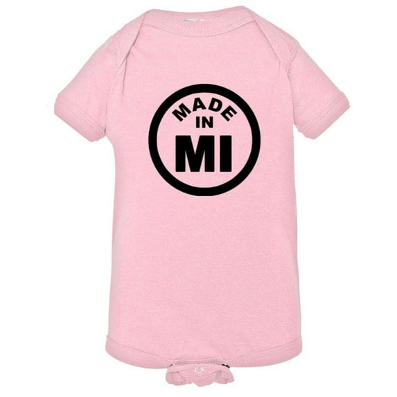 PleaseMeTees™ Baby From Born Made In Michigan MI Logo Label HQ Jumpsuit