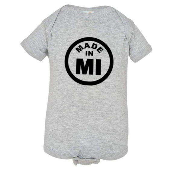 PleaseMeTees™ Baby From Born Made In Michigan MI Logo Label HQ Jumpsuit