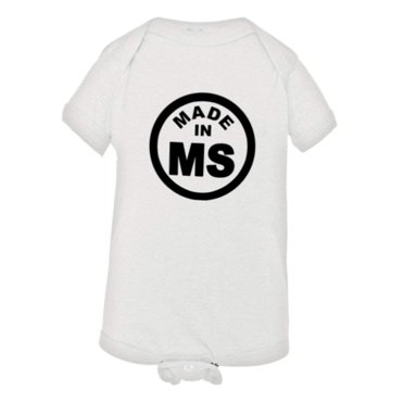 PleaseMeTees™ Baby From Born Made In Mississippi MS Logo Label HQ Jumper