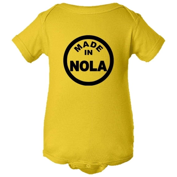 PleaseMeTees™ Baby From Born Made In New Orleans NOLA Logo Label Jumpsuit
