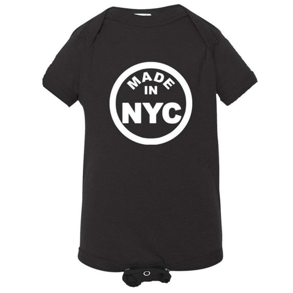 PleaseMeTees™ Baby From Born Made In New York City NY Logo Label Jumpsuit