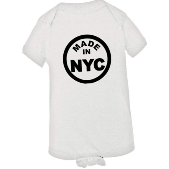 PleaseMeTees™ Baby From Born Made In New York City NY Logo Label Jumpsuit