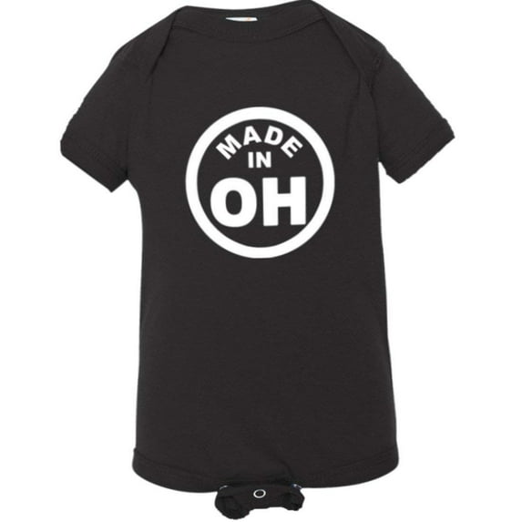PleaseMeTees™ Baby From Born Made In Ohio OH State Logo Label HQ Jumpsuit