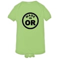 thumbnail image 1 of PleaseMeTees™ Baby From Born Made In Oregon OR State Logo Label Jumpsuit, 1 of 1