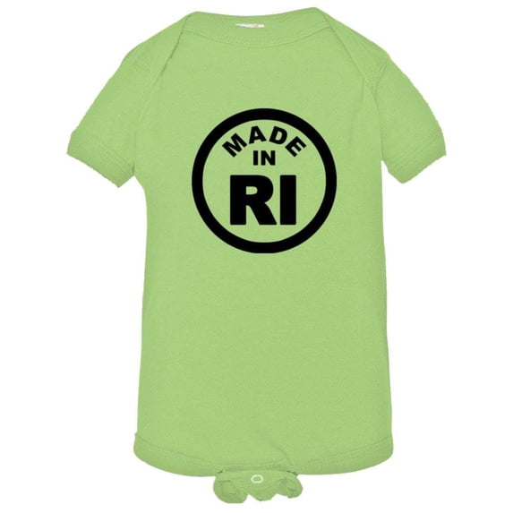 PleaseMeTees™ Baby From Born Made In Rhode Island RI Logo Label Jumpsuit