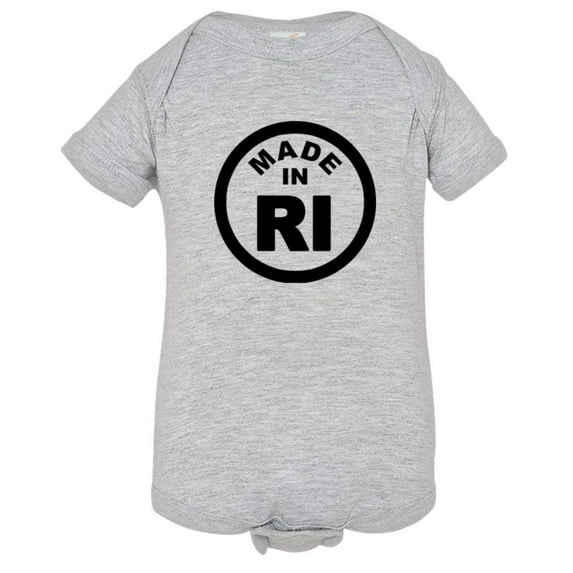 PleaseMeTees™ Baby From Born Made In Rhode Island RI Logo Label Jumpsuit