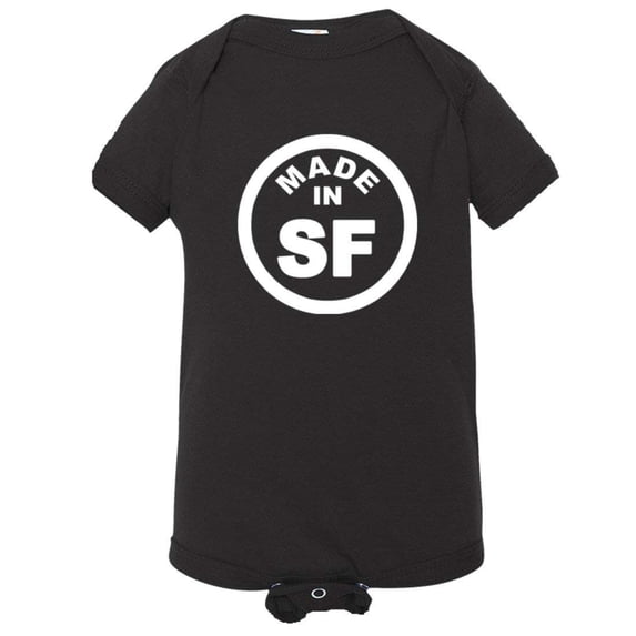 PleaseMeTees™ Baby From Born Made In San Francisco CA Logo Label Jumpsuit