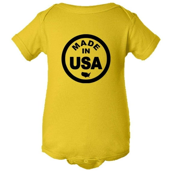 PleaseMeTees™ Baby From Born Made In USA United States Logo Label Jumpsuit