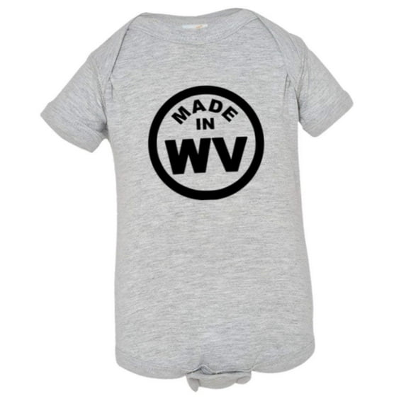 PleaseMeTees™ Baby From Born Made In West Virginia WV Logo Label Jumpsuit