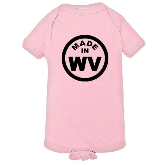 PleaseMeTees™ Baby From Born Made In West Virginia WV Logo Label Jumpsuit