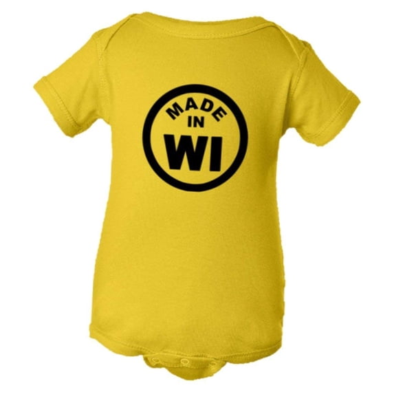 PleaseMeTees™ Baby From Born Made In Wisconsin WI Logo Label HQ Jumpsuit