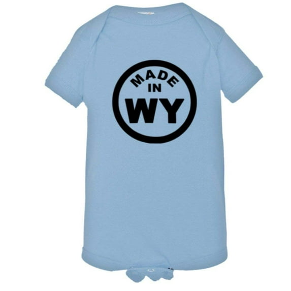 PleaseMeTees™ Baby From Born Made In Wyoming WY Logo Label HQ Jumpsuit