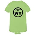 thumbnail image 1 of PleaseMeTees™ Baby From Born Made In Wyoming WY Logo Label HQ Jumpsuit, 1 of 1