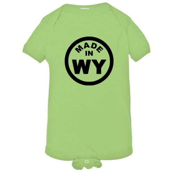 PleaseMeTees™ Baby From Born Made In Wyoming WY Logo Label HQ Jumpsuit