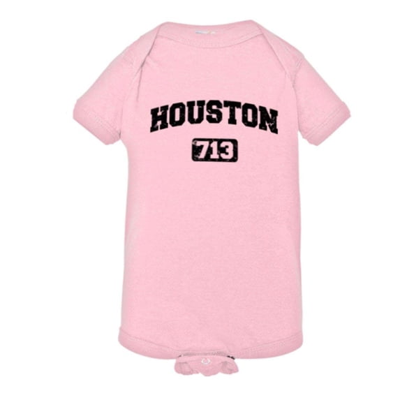 PleaseMeTees™ Baby Houston 713 Area Code Distressed HQ Jumpsuit