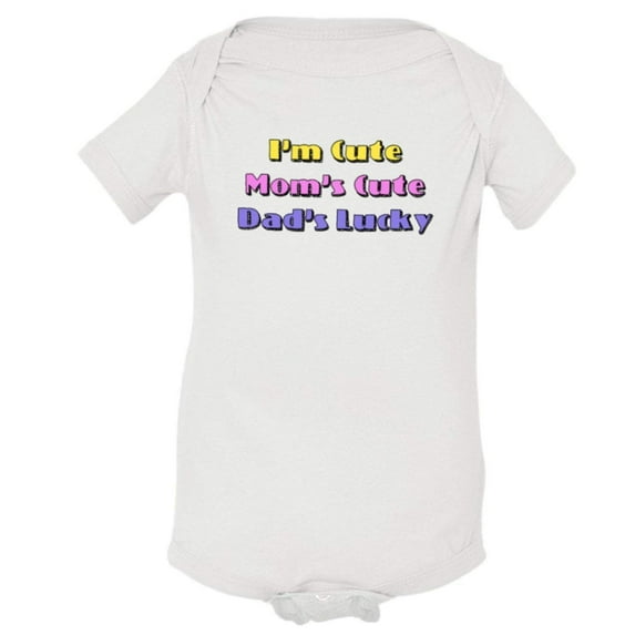 PleaseMeTees™ Baby Im Cute Mommys Cute Daddys Lucky Funny Gift HQ Jumper