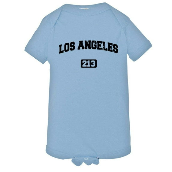 PleaseMeTees™ Baby Los Angeles 213 L.A. Area Code Distressed HQ Jumpsuit
