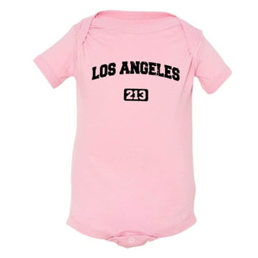 PleaseMeTees™ Baby Los Angeles 213 L.A. Area Code Distressed HQ Jumpsuit