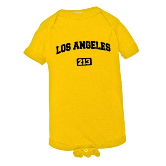 PleaseMeTees™ Baby Los Angeles 213 L.A. Area Code Distressed HQ Jumpsuit