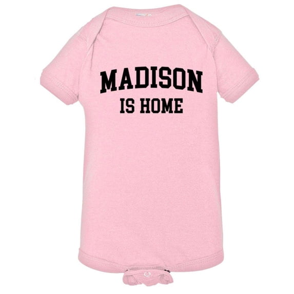 PleaseMeTees™ Baby Madison Wisconsin Is Home Born In From Badgers Jumpsuit