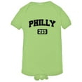 thumbnail image 1 of PleaseMeTees™ Baby Philly 215 Area Code Philadelphia Distressed Onsie, 1 of 2