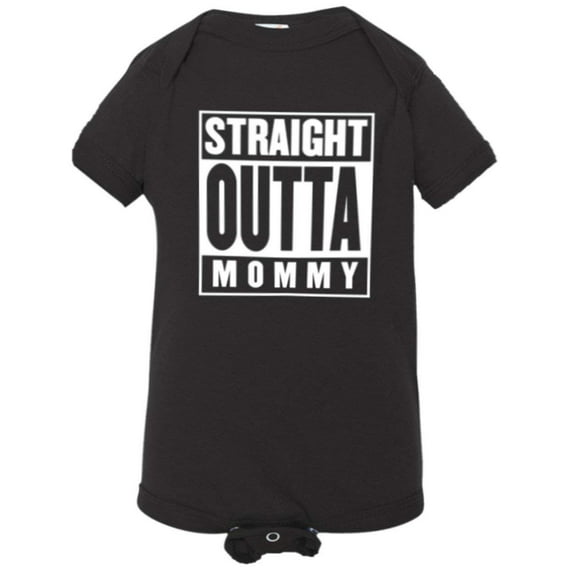PleaseMeTees™ Baby Straight Outta Mommy Newborn Child HQ Jumpsuit