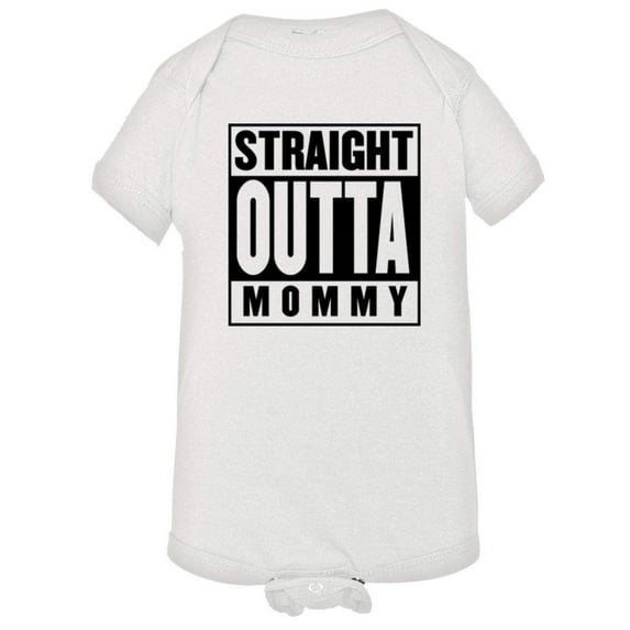 PleaseMeTees™ Baby Straight Outta Mommy Newborn Child HQ Jumpsuit