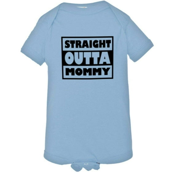PleaseMeTees™ Baby Straight Outta Mommy Out Of Mother Infant HQ Jumpsuit