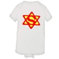 thumbnail image 1 of PleaseMeTees™ Baby Super Jew Super Man Jewish Star Of David HQ Jumpsuit, 1 of 1