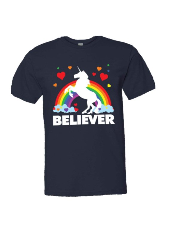 ™ Mens Believer Unicorn Rainbow I Believe Brony HQ Tee
