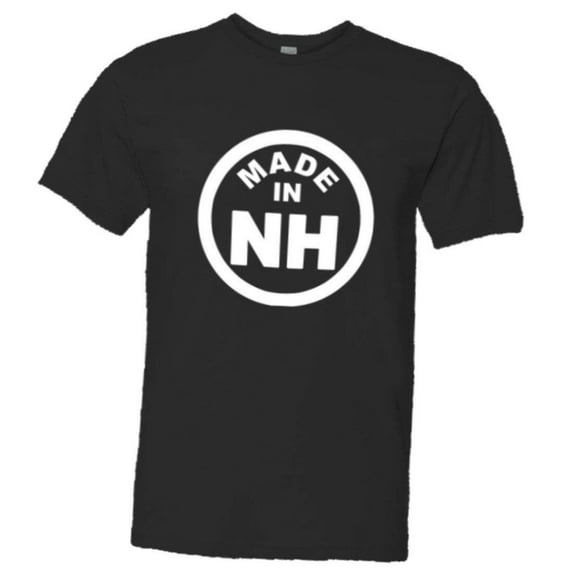 PleaseMeTees™ Mens Born Made In New Hampshire NH Logo Label HQ Tee