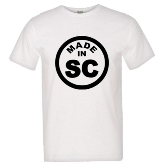PleaseMeTees™ Mens Born Made In South Carolina SC Logo Label HQ Tee