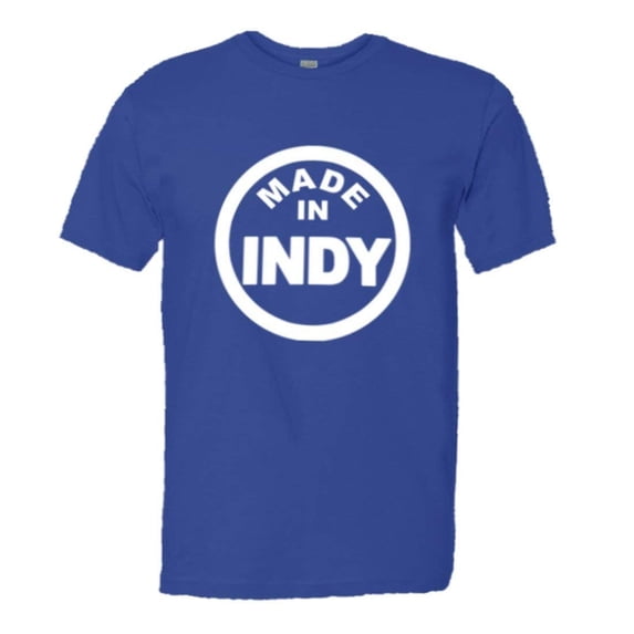 PleaseMeTees™ Mens Born Made Indianapolis Indiana Logo Label HQ Tee