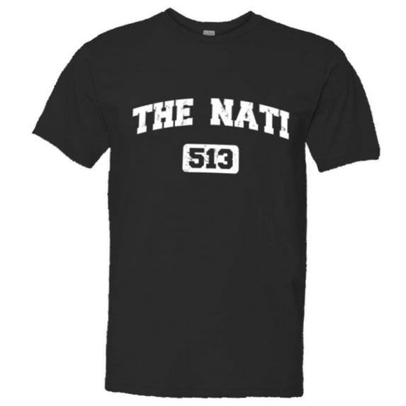 PleaseMeTees™ Mens Cincinnati 513 The Nati Area Code Distressed HQ Tee