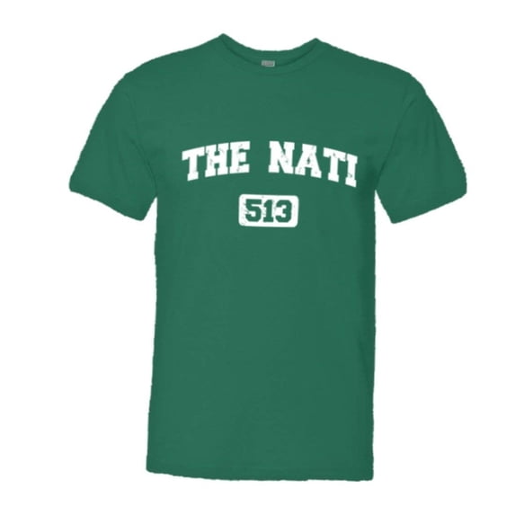 PleaseMeTees™ Mens Cincinnati 513 The Nati Area Code Distressed HQ Tee