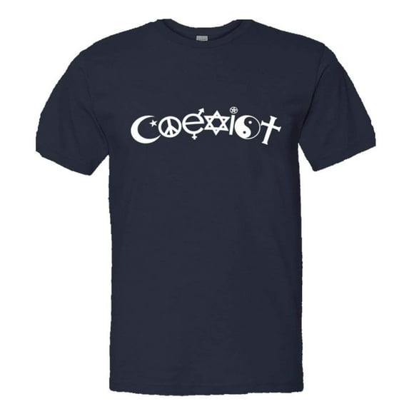 PleaseMeTees™ Mens Classic Arched Coexist Religion Symbols HQ Tee