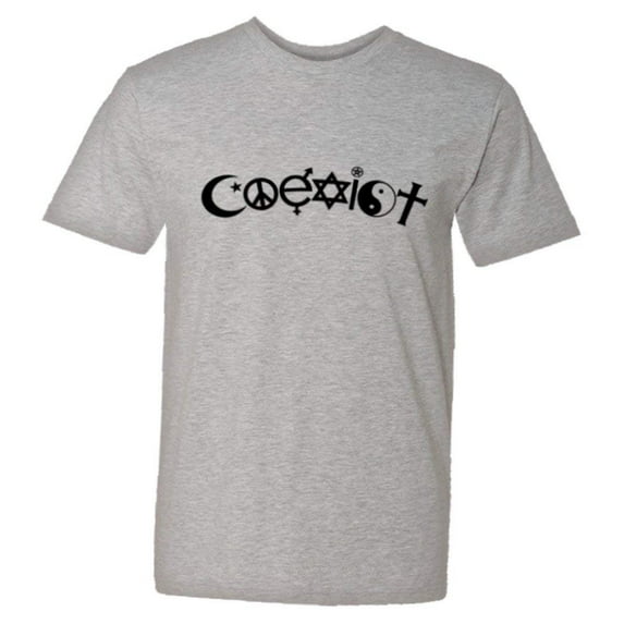 PleaseMeTees™ Mens Classic Arched Coexist Religion Symbols HQ Tee