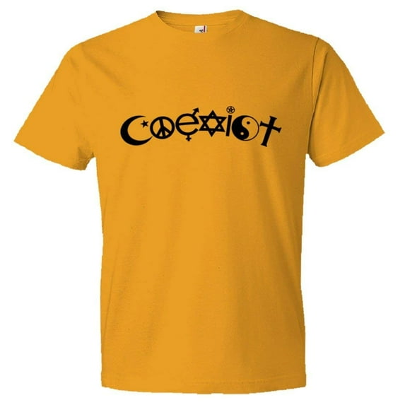PleaseMeTees™ Mens Classic Arched Coexist Religion Symbols HQ Tee