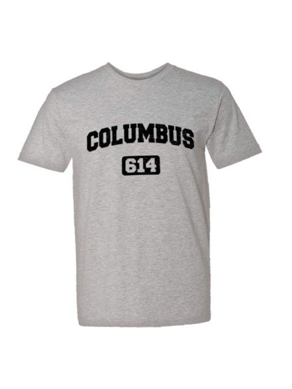 ™ Mens Columbus 614 CBUS Area Code Distressed HQ Tee