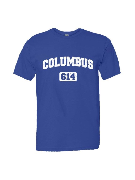 Mens Columbus 614 CBUS Area Code Distressed HQ Tee