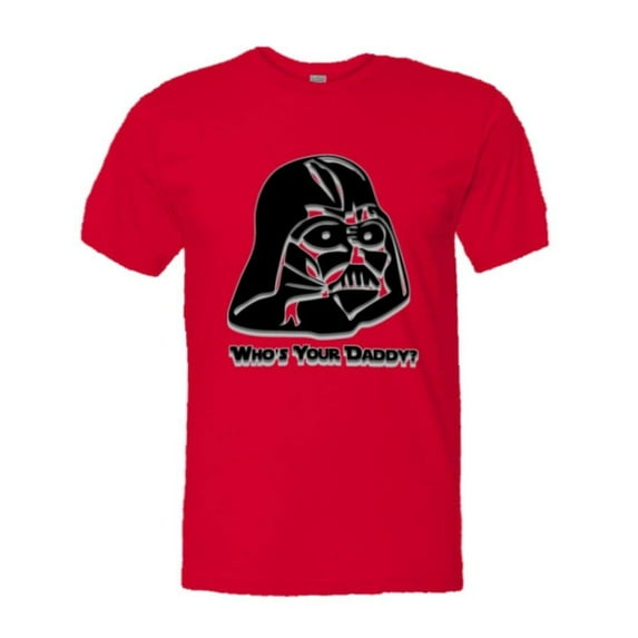 PleaseMeTees™ Mens Cool Darth Vader Whos Your Daddy Embossed HQ Tee