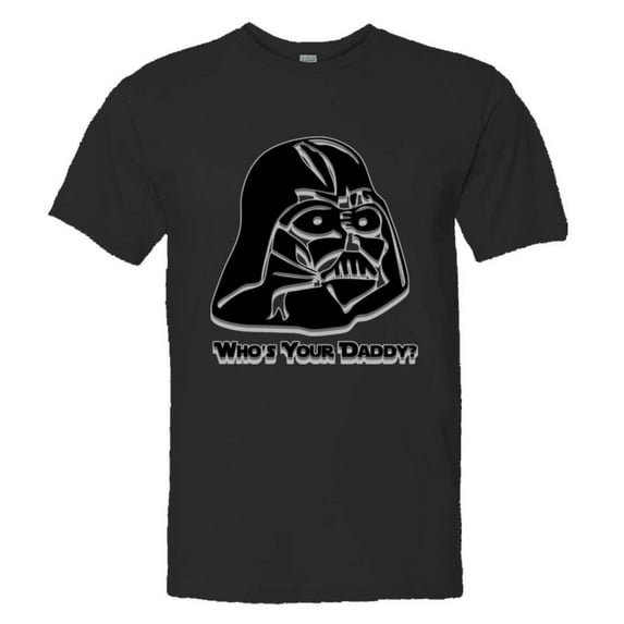 PleaseMeTees™ Mens Cool Darth Vader Whos Your Daddy Embossed HQ Tee